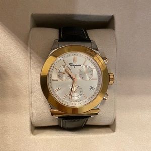 Ferragamo Men’s Croc Embossed Leather Watch